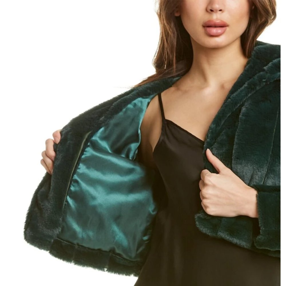 Laundry by Shelli Seagal Faux Fur Shrug Emerald size L - Picture 4 of 13